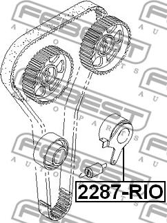 Febest 2287-RIO - Spriegotājrullītis, Gāzu sadales mehānisma piedziņas siksna autospares.lv