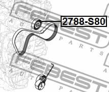 Febest 2788-S80 - Pulley, v-ribbed belt www.autospares.lv