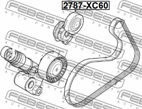 Febest 2787-XC60 - Parazīt / Vadrullītis, Ķīļrievu siksna www.autospares.lv