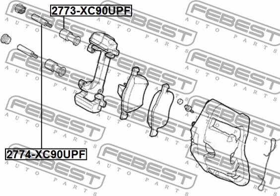 Febest 2774-XC90UPF - Vadīkla, Bremžu suports www.autospares.lv