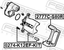 Febest 2777C-S80R - Bremžu suporta skavas stipr. korpusa kompl. www.autospares.lv