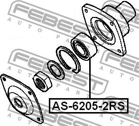 Febest AS-6205-2RS - Gultnis www.autospares.lv