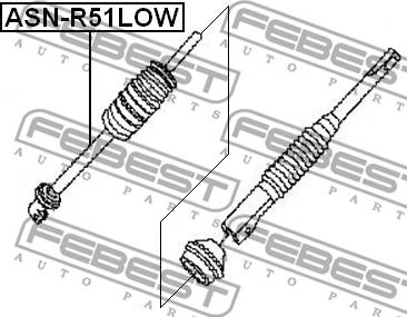 Febest ASN-R51LOW - Stūres sviras vārpsta www.autospares.lv