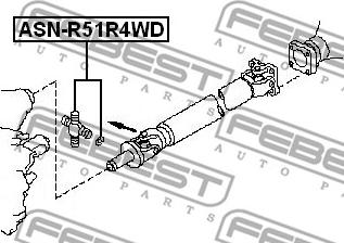 Febest ASN-R51R4WD - Šarnīrs, Garenvārpsta www.autospares.lv