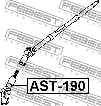 Febest AST-190 - Stūres sviras vārpsta www.autospares.lv