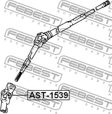 Febest AST-1539 - Šarnīrs, Stūres sviras vārpsta www.autospares.lv