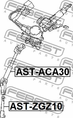 Febest AST-ACA30 - Stūres sviras vārpsta www.autospares.lv