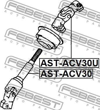 Febest AST-ACV30 - Stūres sviras vārpsta www.autospares.lv