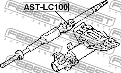 Febest AST-LC100 - Šarnīrs, Stūres sviras vārpsta www.autospares.lv