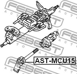 Febest AST-MCU15 - Steering Shaft www.autospares.lv