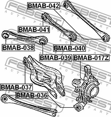 Febest BMAB-037 - Piekare, Šķērssvira www.autospares.lv