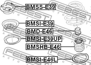 Febest BMSHB-E46 - Aizsargvāciņš / Putekļusargs, Amortizators www.autospares.lv