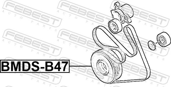 Febest BMDS-B47 - Piedziņas skriemelis, Kloķvārpsta www.autospares.lv