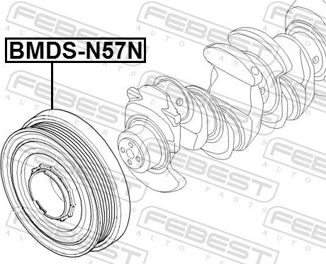 Febest BMDSN57N - Piedziņas skriemelis, Kloķvārpsta www.autospares.lv