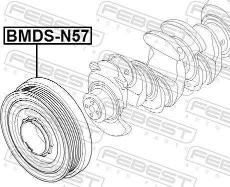 Febest BMDSN57 - Piedziņas skriemelis, Kloķvārpsta www.autospares.lv