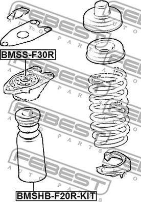 Febest BMSHB-F20R-KIT - Putekļu aizsargkomplekts, Amortizators autospares.lv