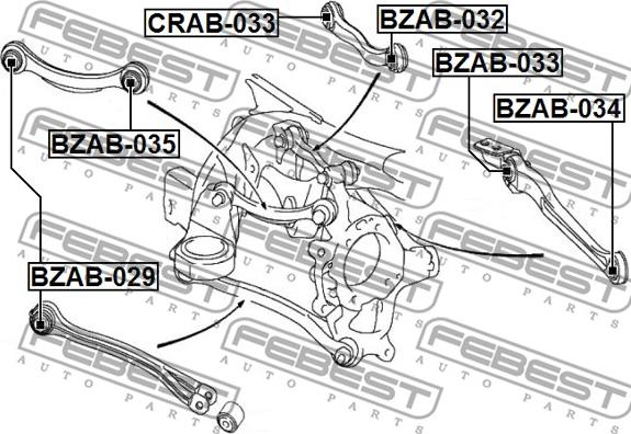 Febest BZAB-032 - Piekare, Šķērssvira www.autospares.lv