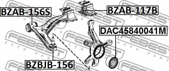 Febest BZAB-117B - Piekare, Šķērssvira www.autospares.lv