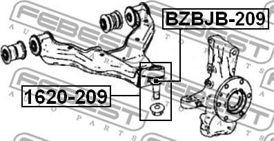 Febest BZBJB-209 - Remkomplekts, Balst / Virzošais šarnīrs www.autospares.lv