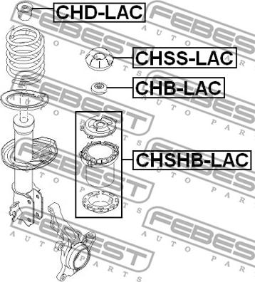 Febest CHB-LAC - Ritgultnis, Amortizatora statnes balsts www.autospares.lv