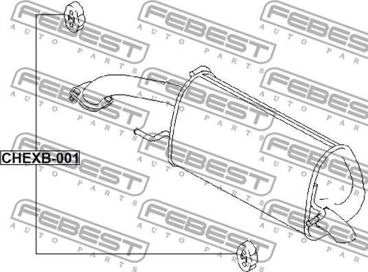 Febest CHEXB-001 - Kronšteins, Izplūdes gāzu sistēma www.autospares.lv