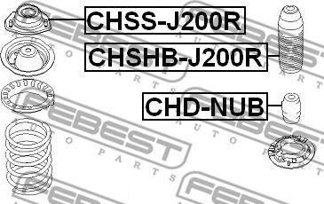 Febest CHSS-J200R - Amortizatora statnes balsts www.autospares.lv