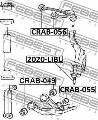 Febest CRAB-049 - Piekare, Šķērssvira www.autospares.lv