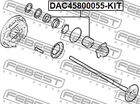 Febest DAC45800055-KIT - Riteņa rumbas gultņa komplekts autospares.lv