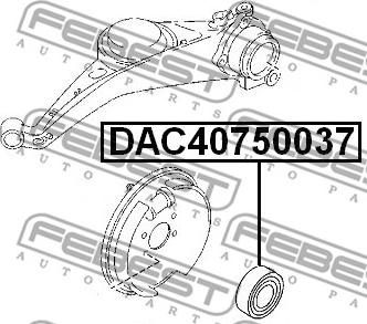 Febest DAC40750037 - Riteņa rumbas gultnis www.autospares.lv