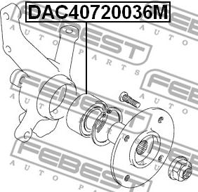 Febest DAC40720036M - Wheel Bearing www.autospares.lv