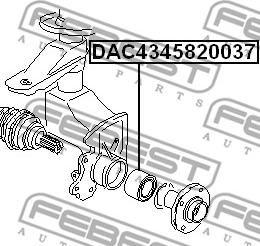 Febest DAC4345820037 - Riteņa rumbas gultnis www.autospares.lv