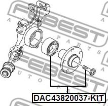 Febest DAC43820037-KIT - Riteņa rumbas gultņa komplekts autospares.lv