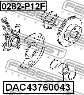 Febest DAC43760043 - Wheel Bearing www.autospares.lv