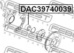 Febest DAC39740039 - Wheel Bearing www.autospares.lv