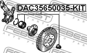 Febest DAC35650035-KIT - Riteņa rumbas gultņa komplekts www.autospares.lv