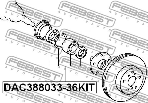 Febest DAC388033-36KIT - Riteņa rumbas gultņa komplekts www.autospares.lv