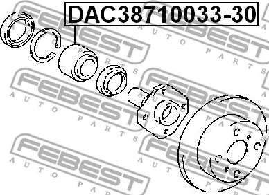 Febest DAC38710033-30 - Riteņa rumbas gultnis www.autospares.lv