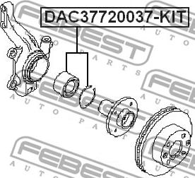 Febest DAC37720037-KIT - Riteņa rumbas gultņa komplekts www.autospares.lv