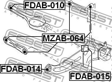 Febest FDAB-010 - Bush of Control / Trailing Arm www.autospares.lv