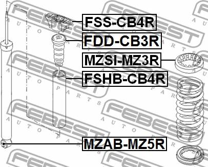 Febest FDD-CB3R - Gājiena ierobežotājs, Atsperojums www.autospares.lv