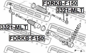 Febest FDRKB-F150 - Putekļusargs, Stūres iekārta www.autospares.lv