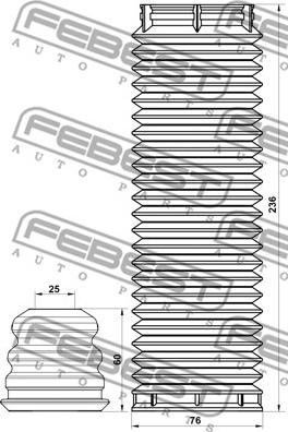 Febest FDSHB-FOCIIIF-KIT - Putekļu aizsargkomplekts, Amortizators www.autospares.lv