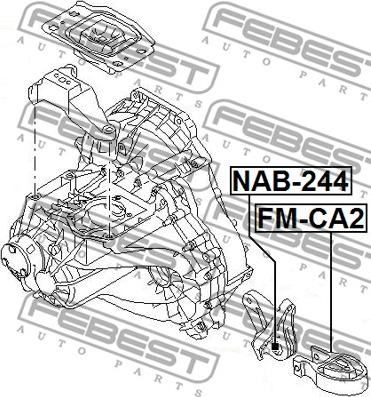 Febest FM-CA2 - Piekare, Pārnesumkārba www.autospares.lv