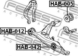 Febest HAB-012 - Piekare, Šķērssvira www.autospares.lv