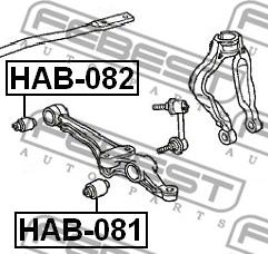 Febest HAB-082 - Piekare, Šķērssvira www.autospares.lv