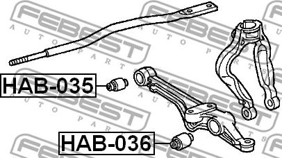 Febest HAB-035 - Piekare, Šķērssvira www.autospares.lv