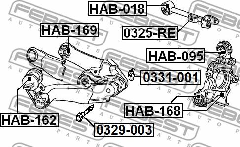 Febest HAB-162 - Piekare, Šķērssvira www.autospares.lv