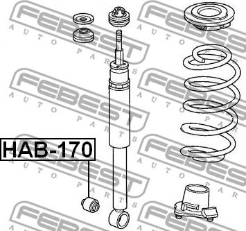 Febest HAB-170 - Bukse, amortizators www.autospares.lv