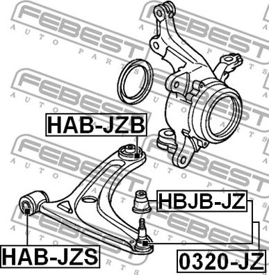 Febest HAB-JZB - Piekare, Šķērssvira www.autospares.lv