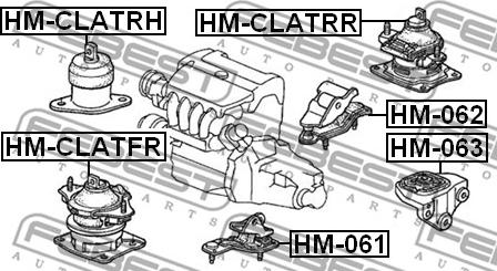 Febest HM-062 - Piekare, Automātiskā pārnesumkārba www.autospares.lv